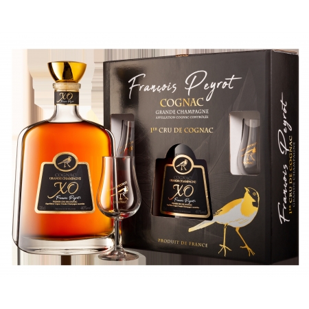 XO Grande Champagne coffret carafe Attitude + 2 verres tulipe Cognac François Peyrot